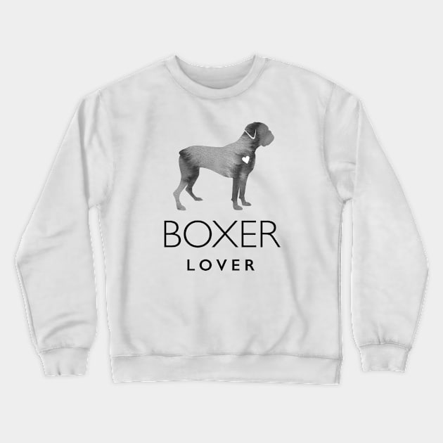 Boxer Dog Lover Gift - Ink Effect Silhouette Crewneck Sweatshirt by Elsie Bee Designs